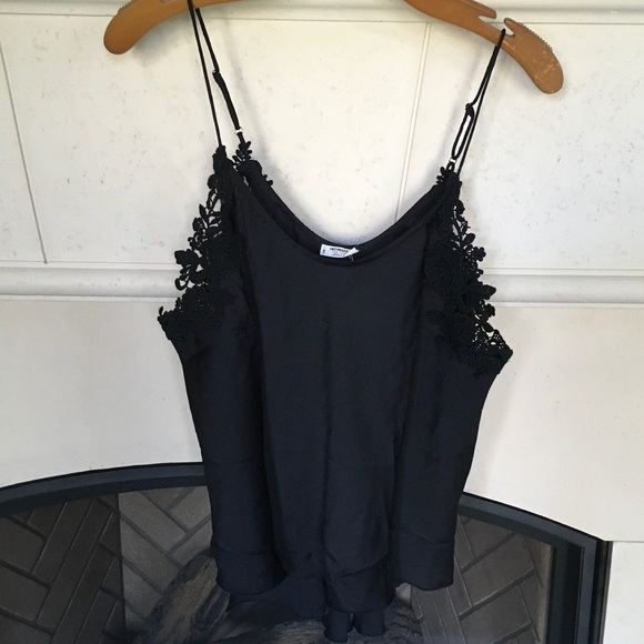 FREE PEOPLE WHOA APPLIQUÉ CAMI BLACK SZ SMALL - Picture 5 of 7